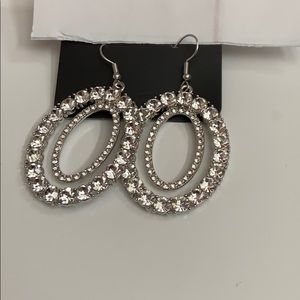 Silver fishhook back earrings